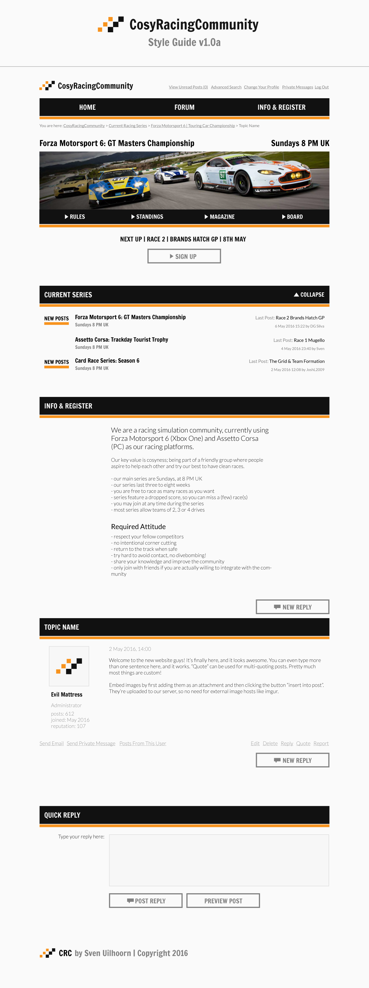 Cover of Racing Community homepage